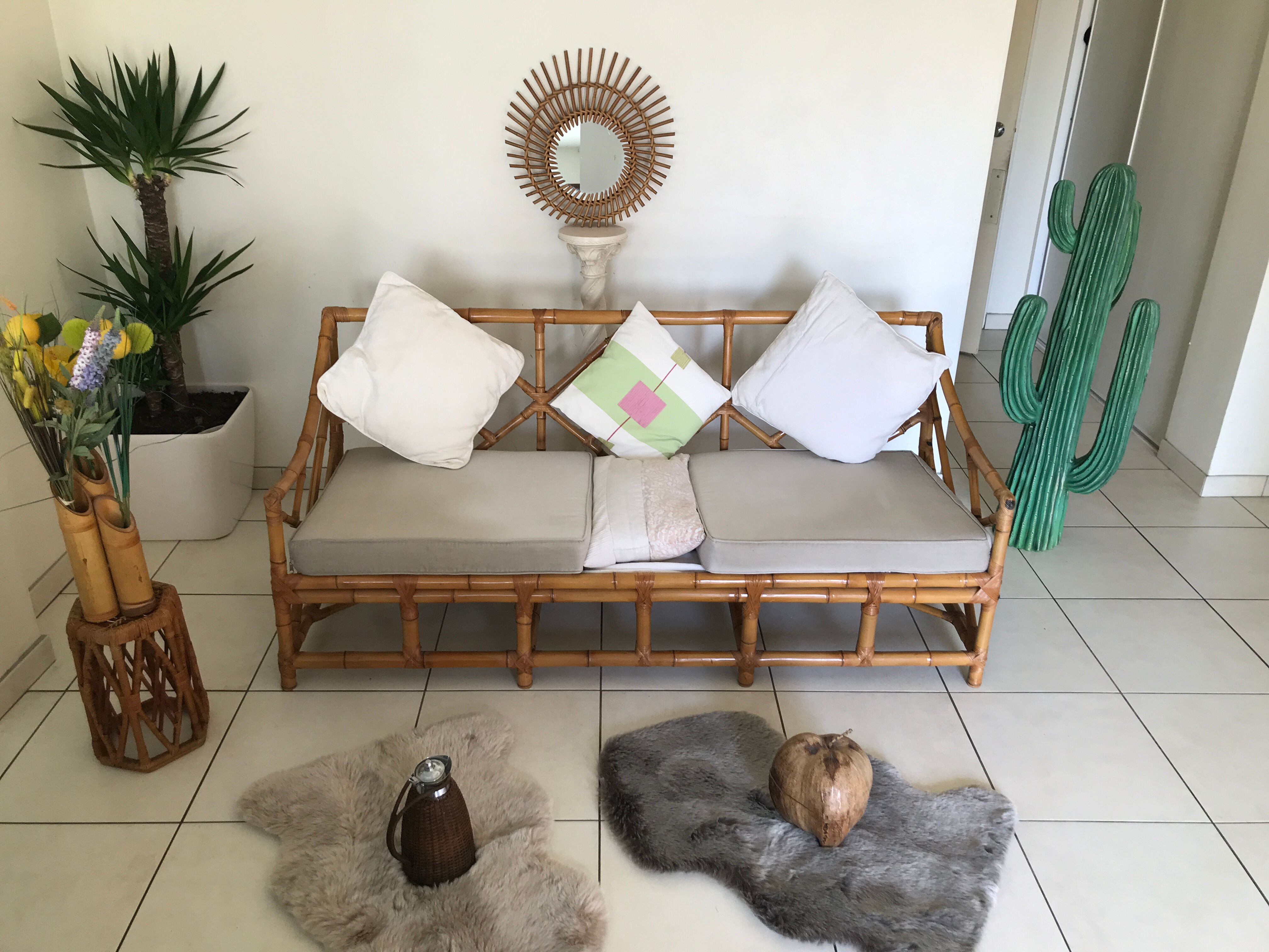 3-seater bamboo sofa 50/60