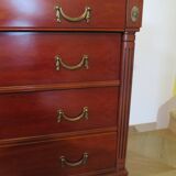 4-drawer chest of drawers – Cherry stain – Imitation Empire style – 80s