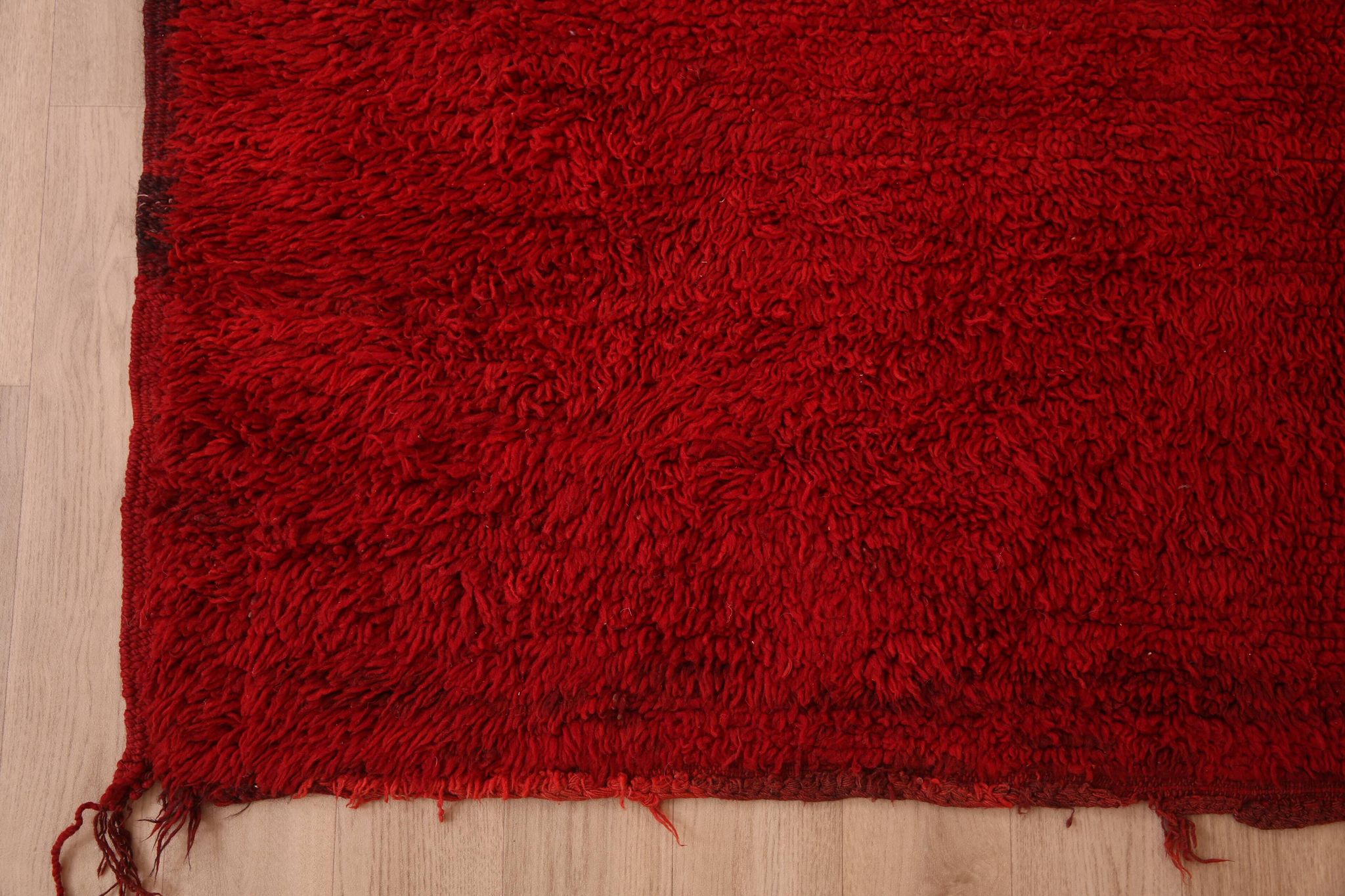 Red Vintage Moroccan Rug 180 x 230 cm, Berber Wool Rug, Handmade Boho Rug