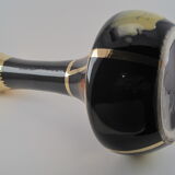 Black enameled ceramic vase Vintage