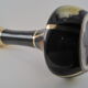 Black enameled ceramic vase Vintage
