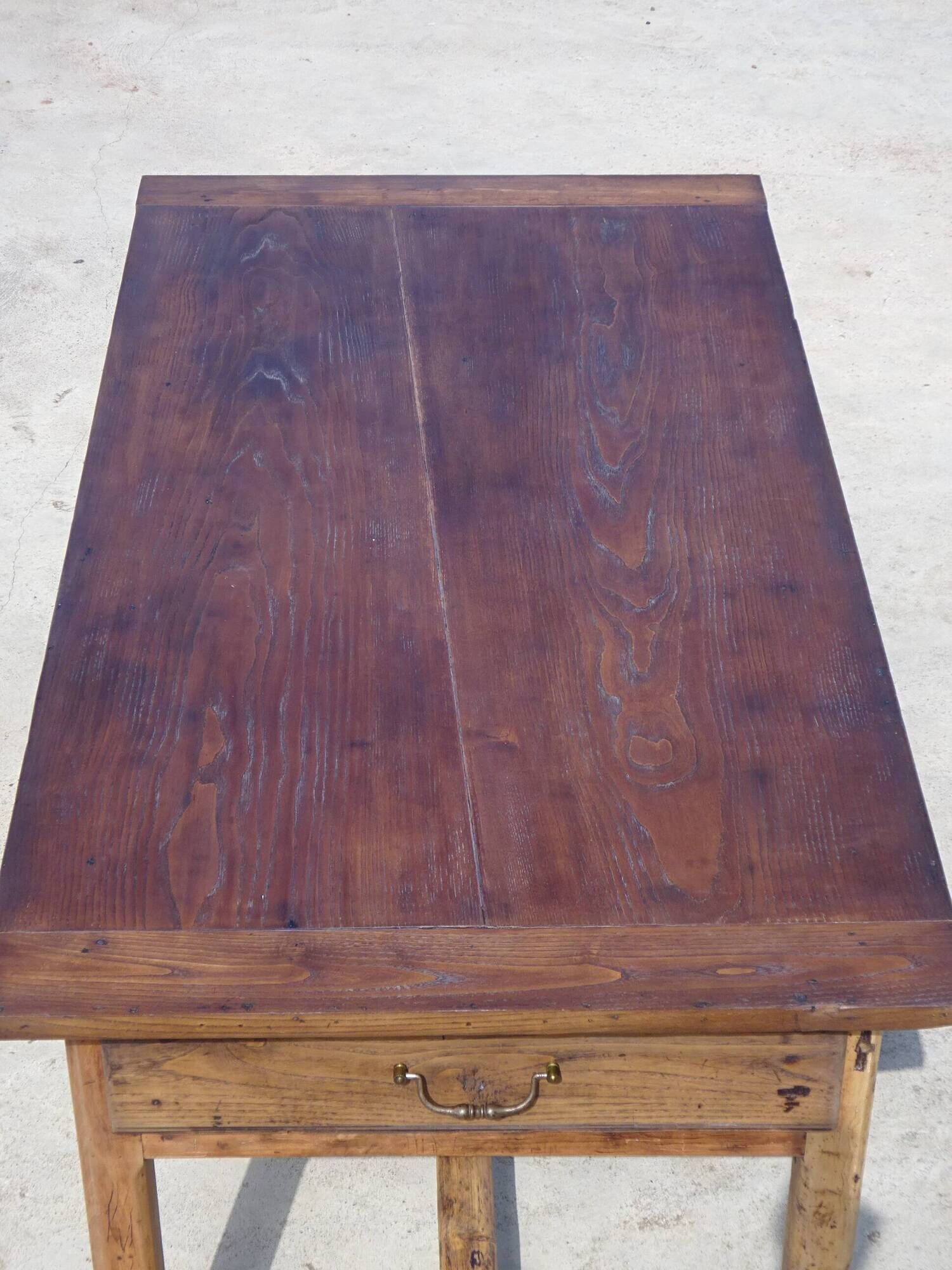 Restored antique farmhouse table, made entirely of solid oak.