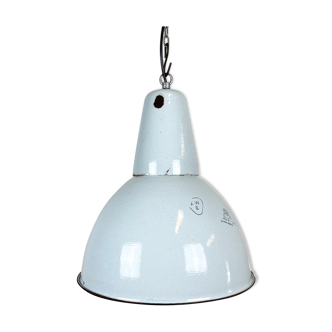 Industrial Grey Enamel Pendant Lamp, 1960s