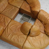 Leather modular sofa, 7 elements, 70s