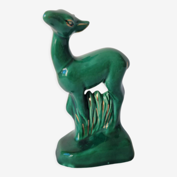 Figurine zoomorphe art déco faon vert
