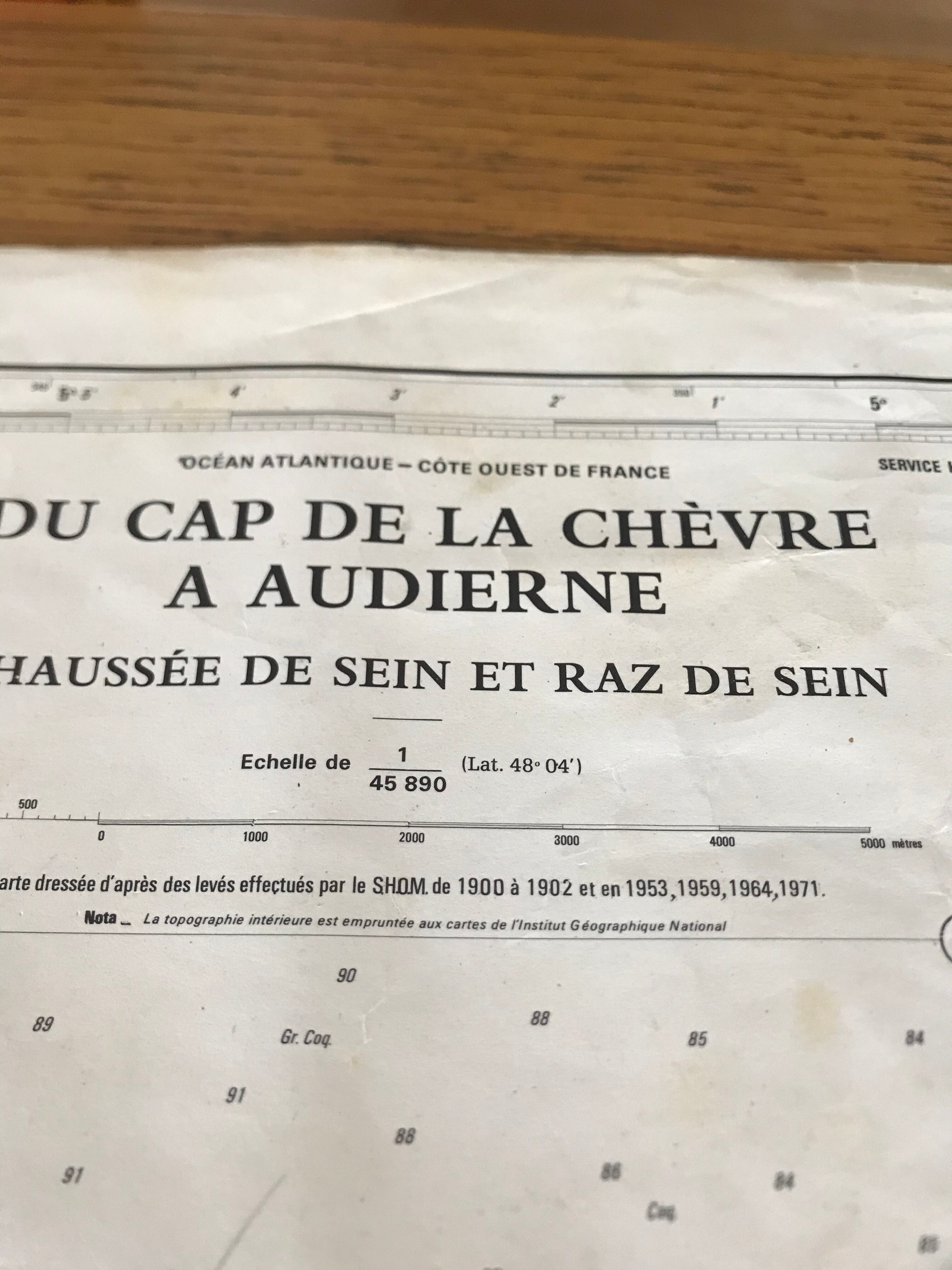 Old nautical charts on the breton coast
