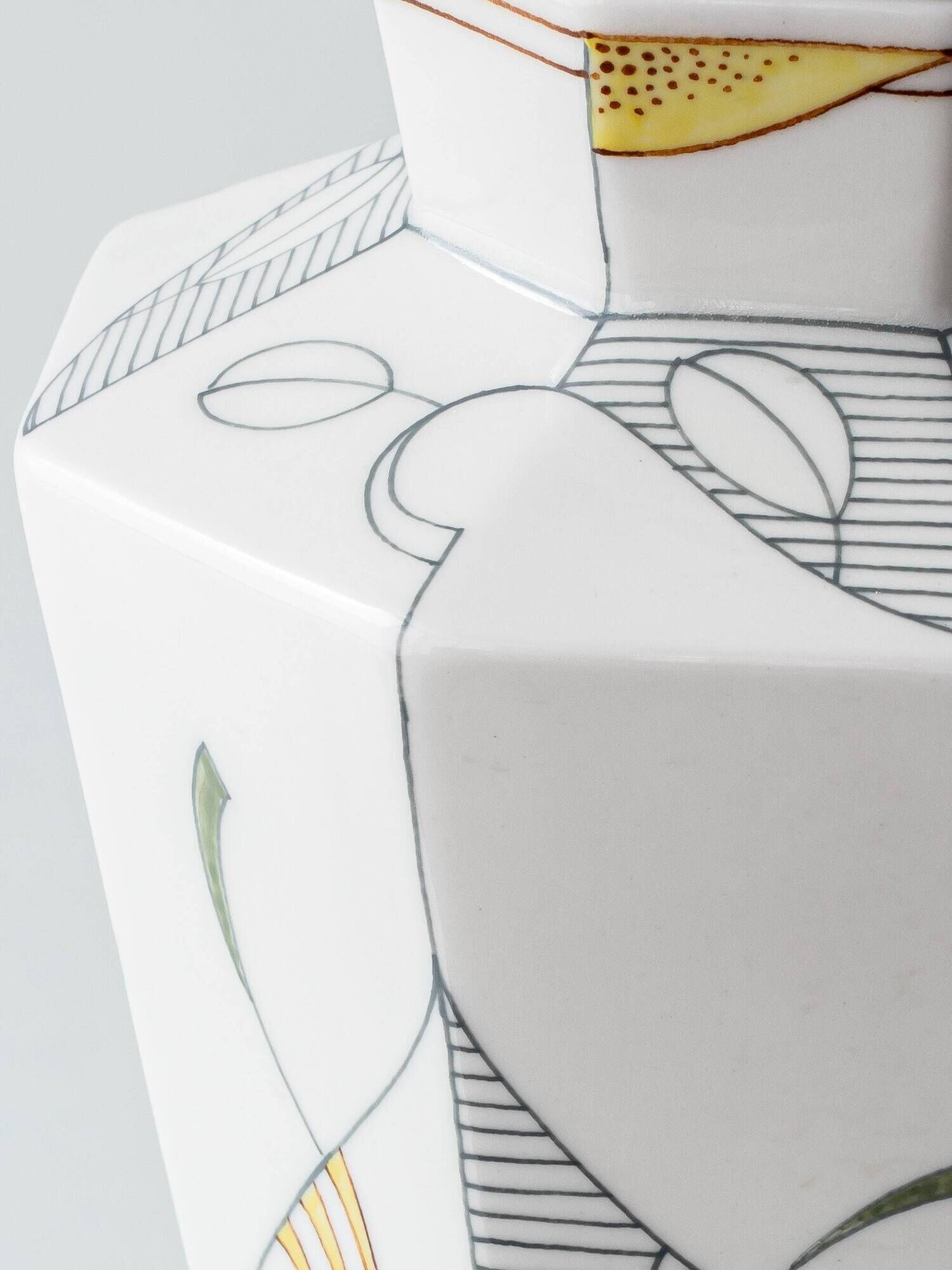 Vintage Art Deco Table Lamp by Royal Delft, Hand-Painted Ceramic
