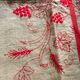 Nappe brodée tissu ancien 131 x 156 cm