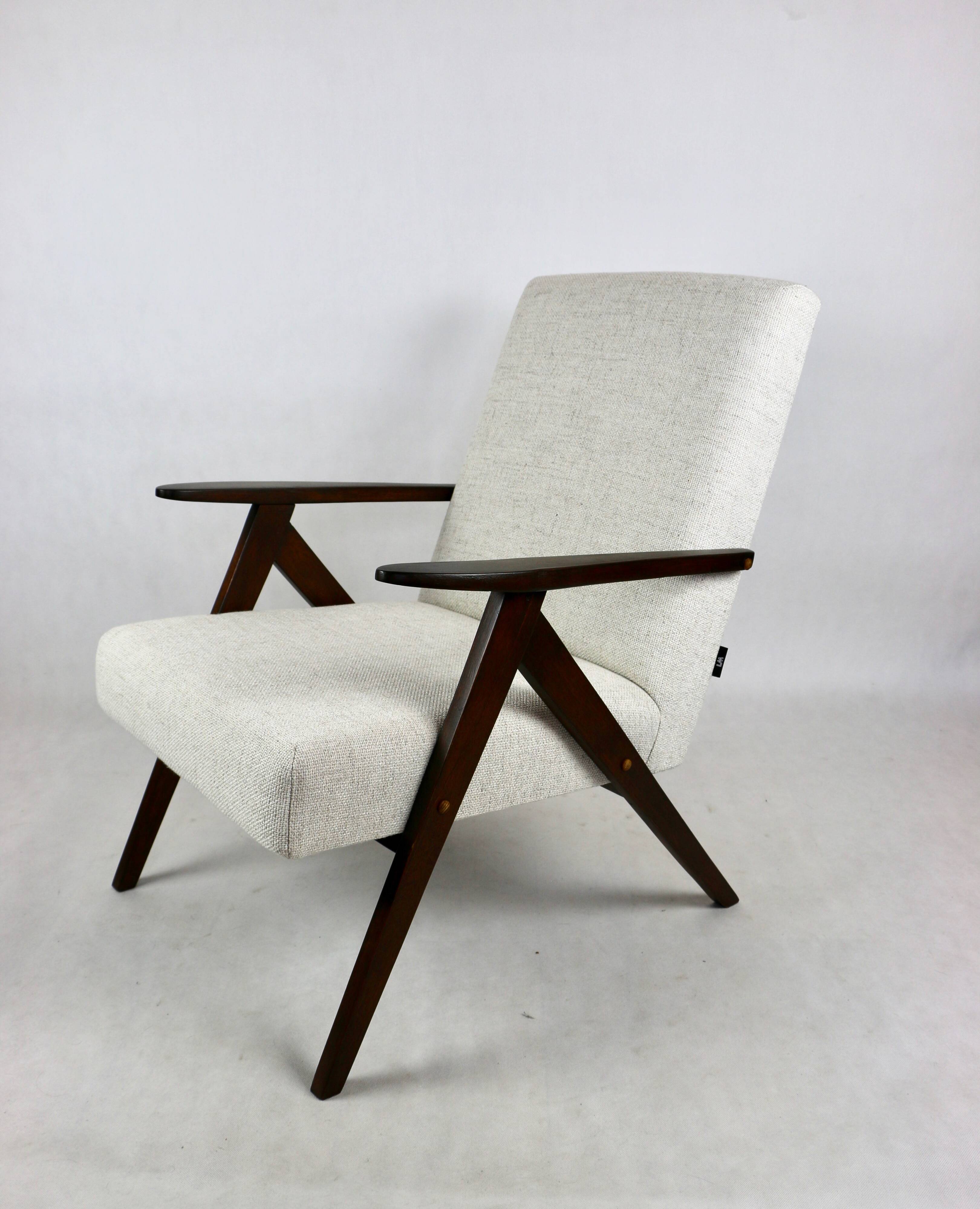 Vintage Ivory White Boucle Model B-310 Armchair, 1970s