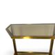 Table d'appoint italienne demi-hexagonale en laiton des années 1970.