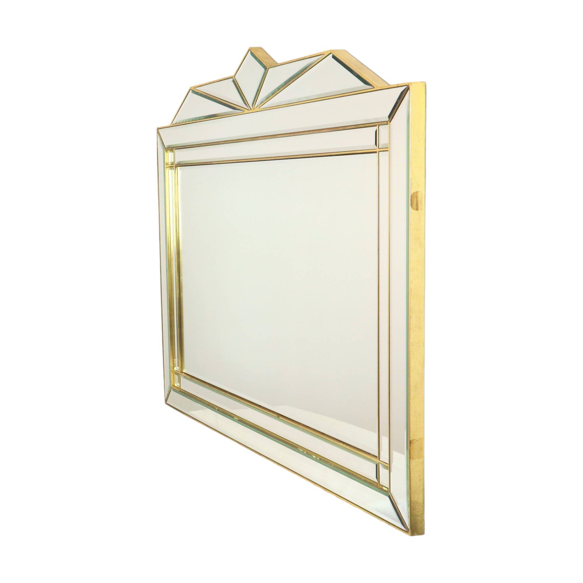 Large Deknudt XL faceted mirror, Hollywood Regency design