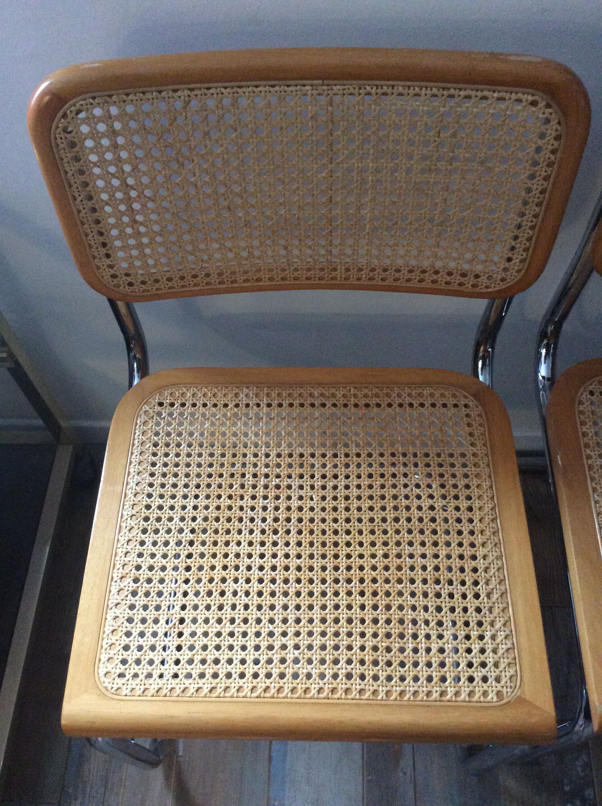 Lot of 4 chairs Marcel Breuer Cesca B32