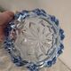 Cut blue glass bowl, silver-plated rim – 1950s-1970s