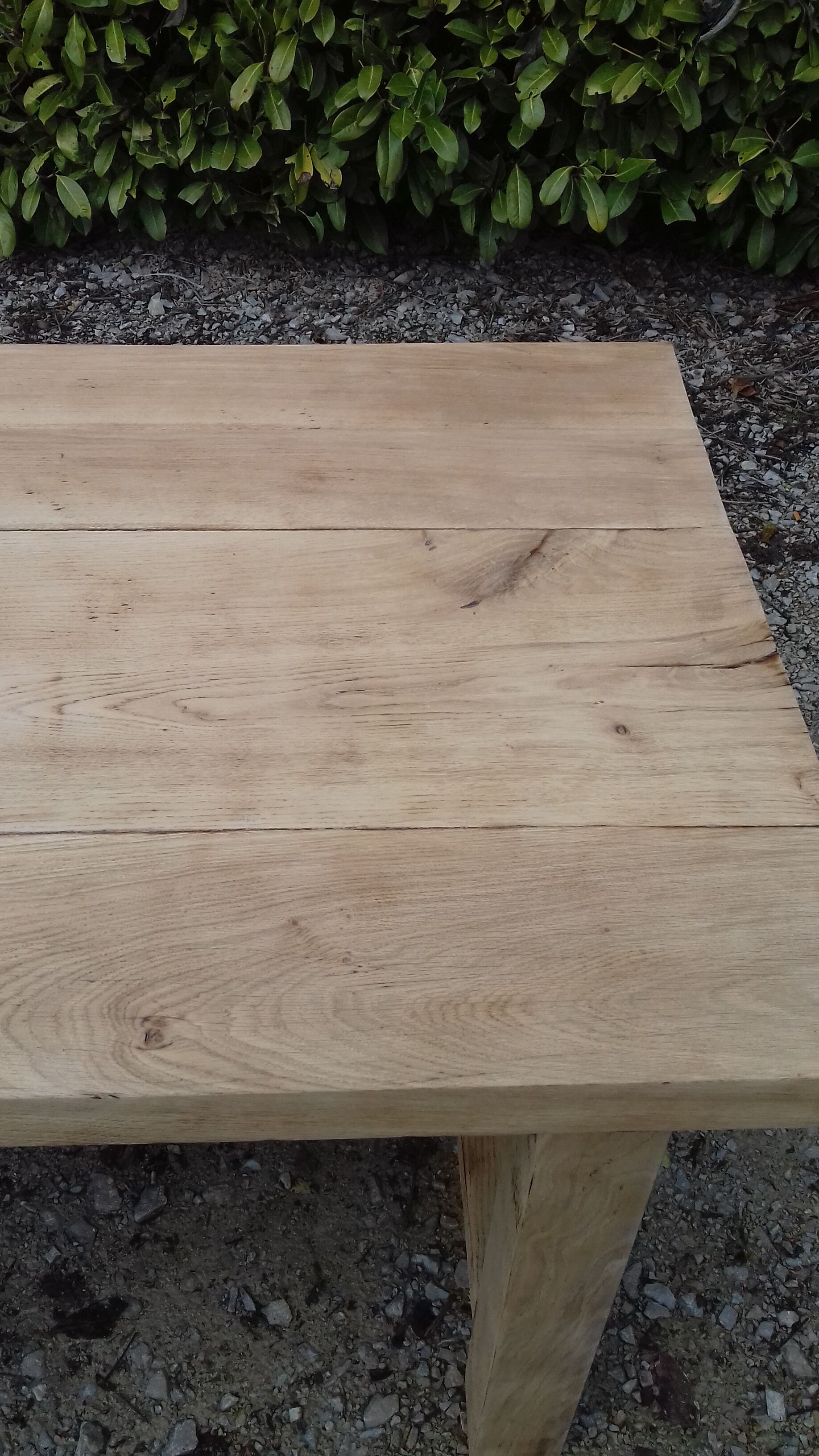 Massive chestnut farm table raw wood