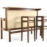 1970's home bar with 2 stools - vintage danish design mid century modern