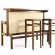 1970's home bar with 2 stools - vintage danish design mid century modern