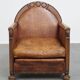 Fauteuil Art Déco en cuir de mouton