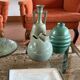 Mid-century Modern green spherical gres vase, Franco Bucci Italy ca. 1970