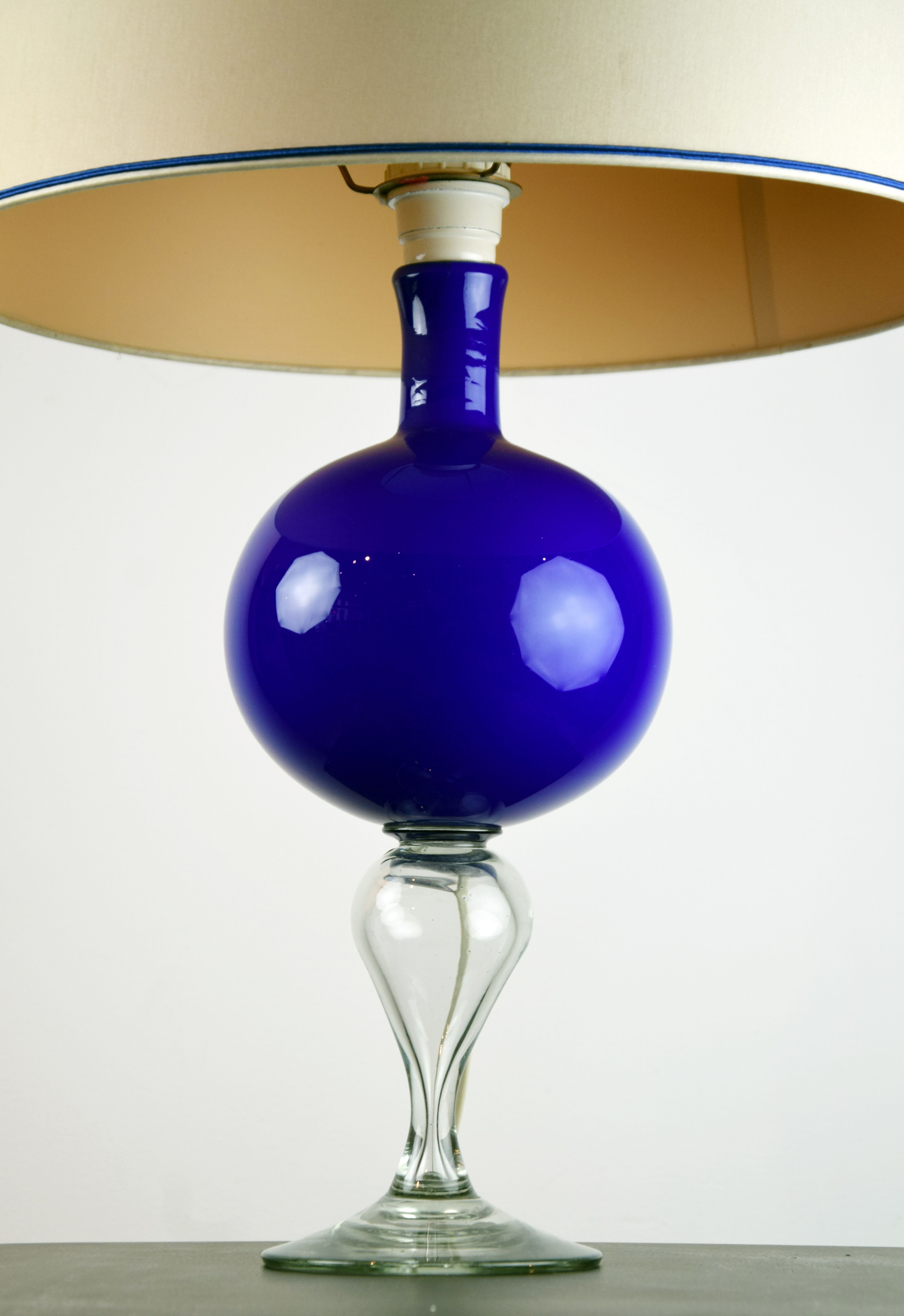Blue glass lamp