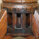 Antique captain's swivel chair on a draft horse wheel from around 1760.