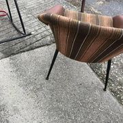 Mid-Century brown armchair in metal and upholstery fabric, VEB Waldheim 1960s