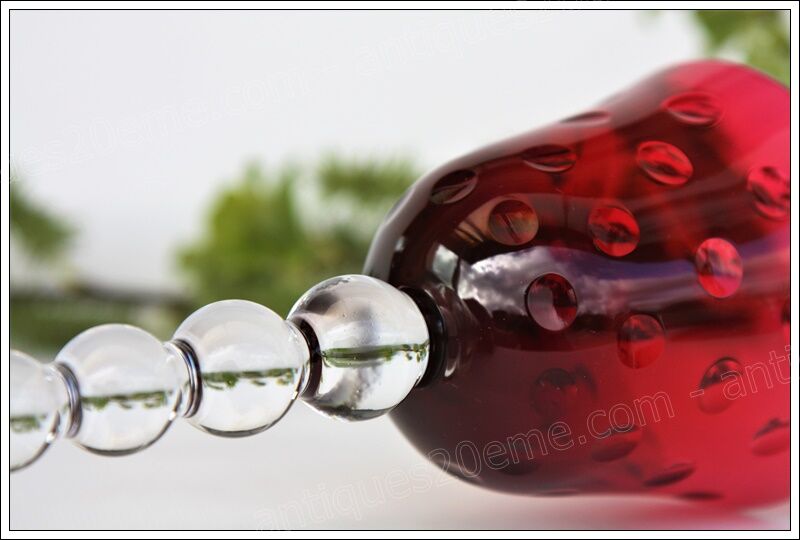 Set of 6 wine glasses from the Rhine Roemer St Louis Crystal model Bubbles