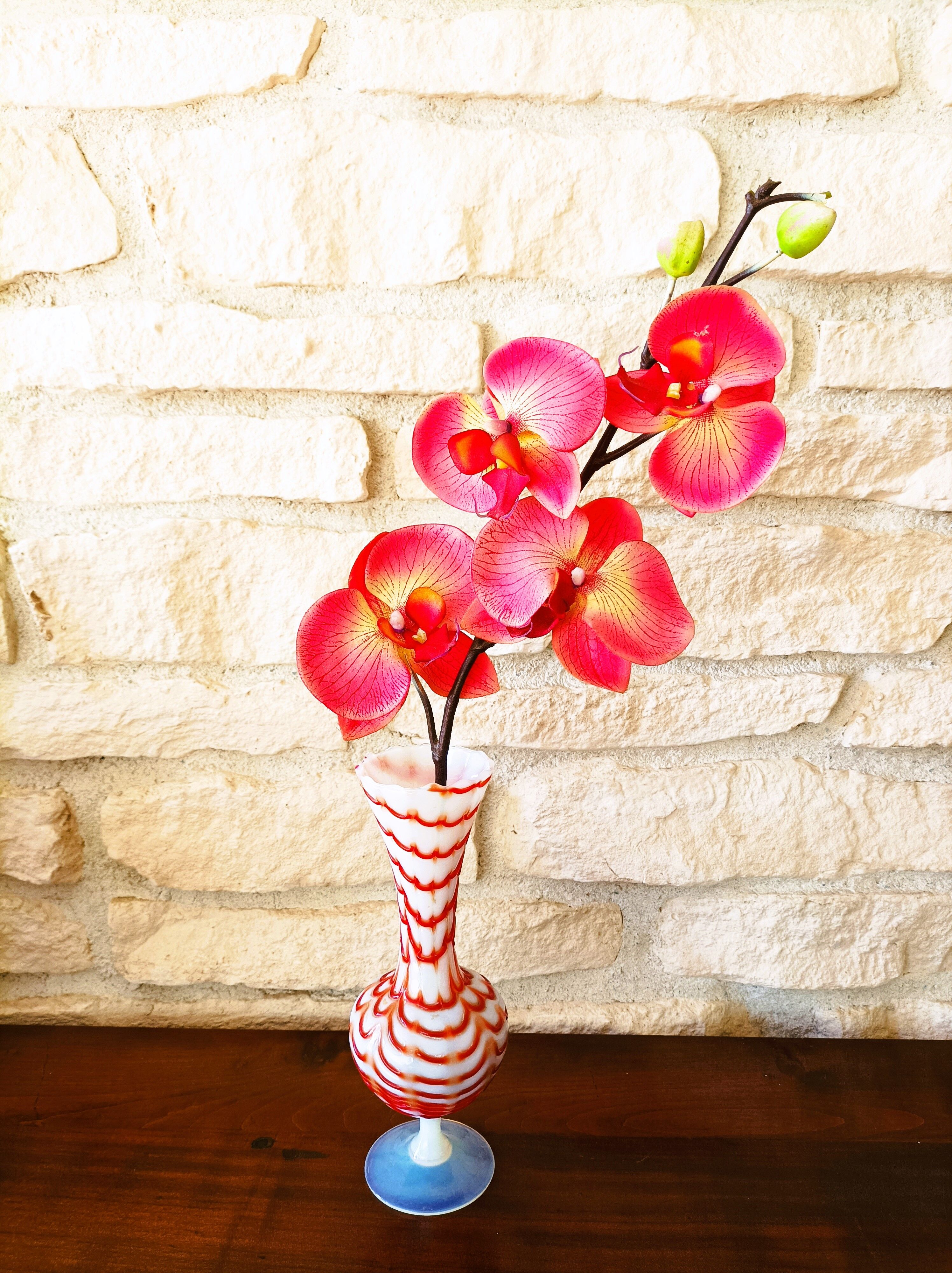 Vase de Murano motifs oranges