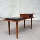 Vtg Mid Century Teak Vinyl Hallway Telephone Chair Table Bench Stool Danish 70s