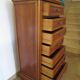 Rare Louis Philippe chest of drawers with 7 drawers from the 80s in cherry wood
