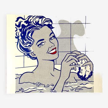 Original pop-art poster, reissue by Roy Lichtenstein "woman in bath 1963"