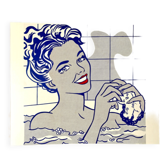 Original pop-art poster, reissue by Roy Lichtenstein "woman in bath 1963"