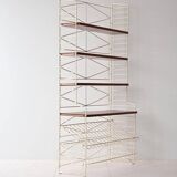 Vintage bookcase with metal frame