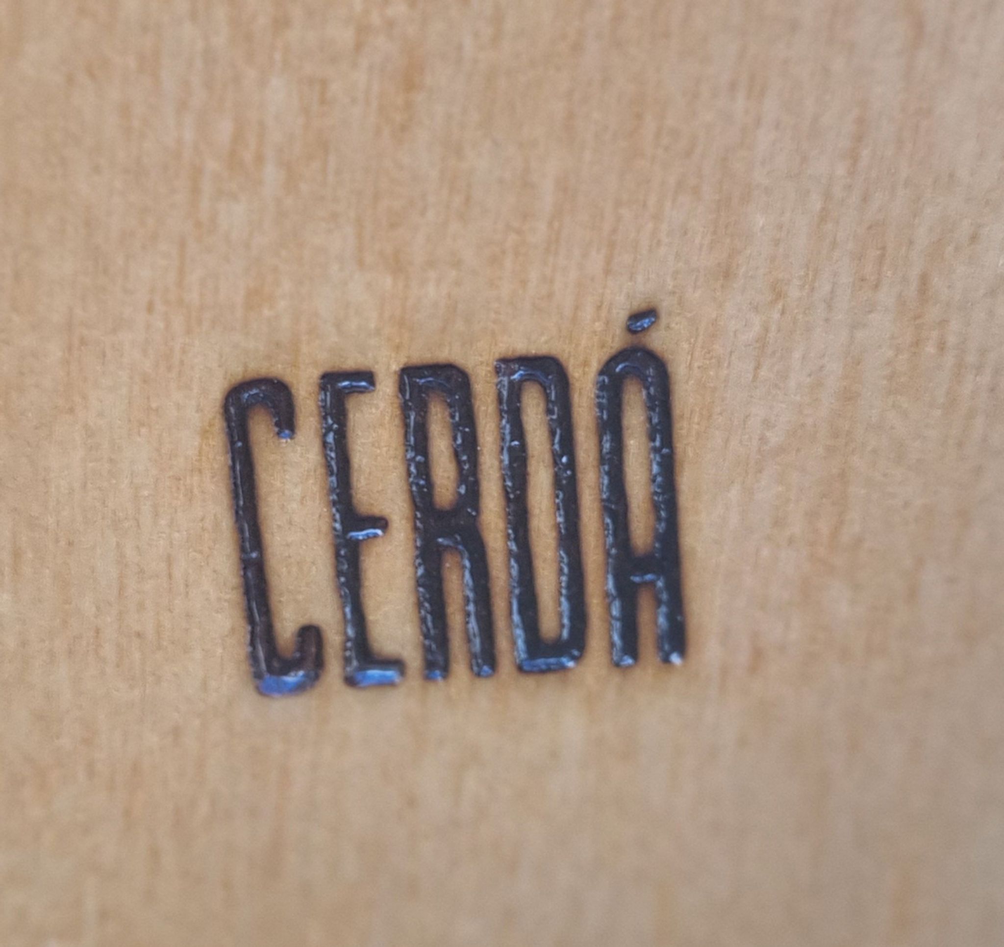 Wood, bamboo and rattan chest of drawers, Cerda, vintage, 80s