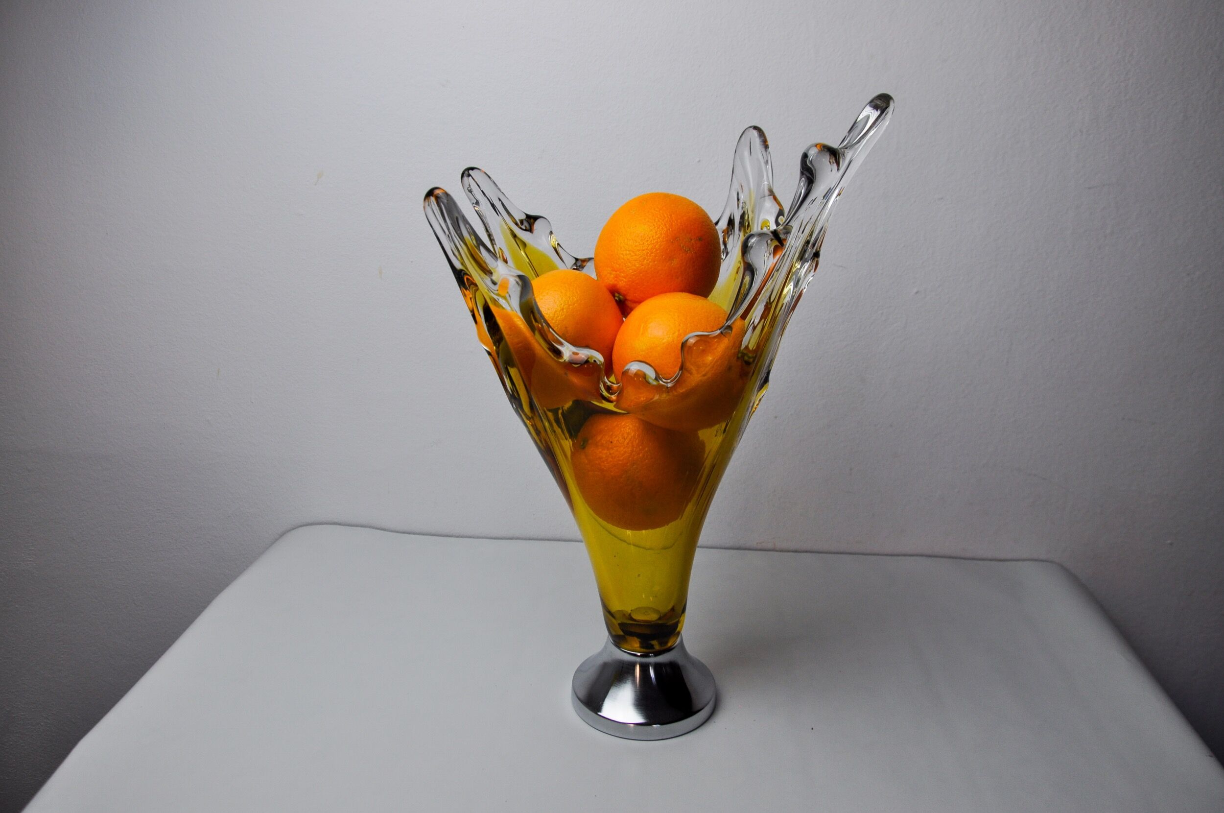 Sommerso vase by seguso in yellow murano glass, Italy, 1970