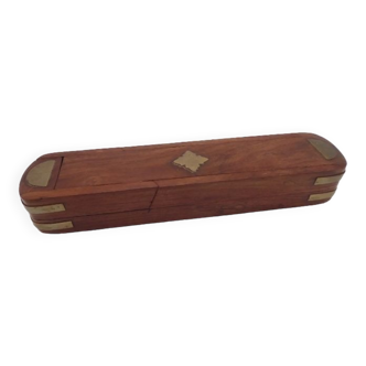 Wooden and brass pencil case