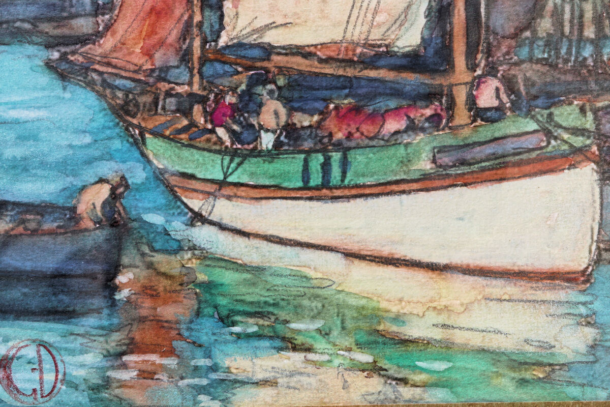 Set of 3 marine watercolours, signed Ghodrat Delbasteh.