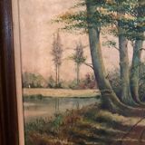 Rural landscape oil painting