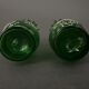 Pair of Marie Gregory vases in green floral decoration enamelled 1900