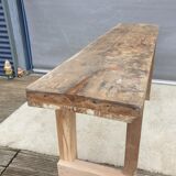 Restored solid wood workbench