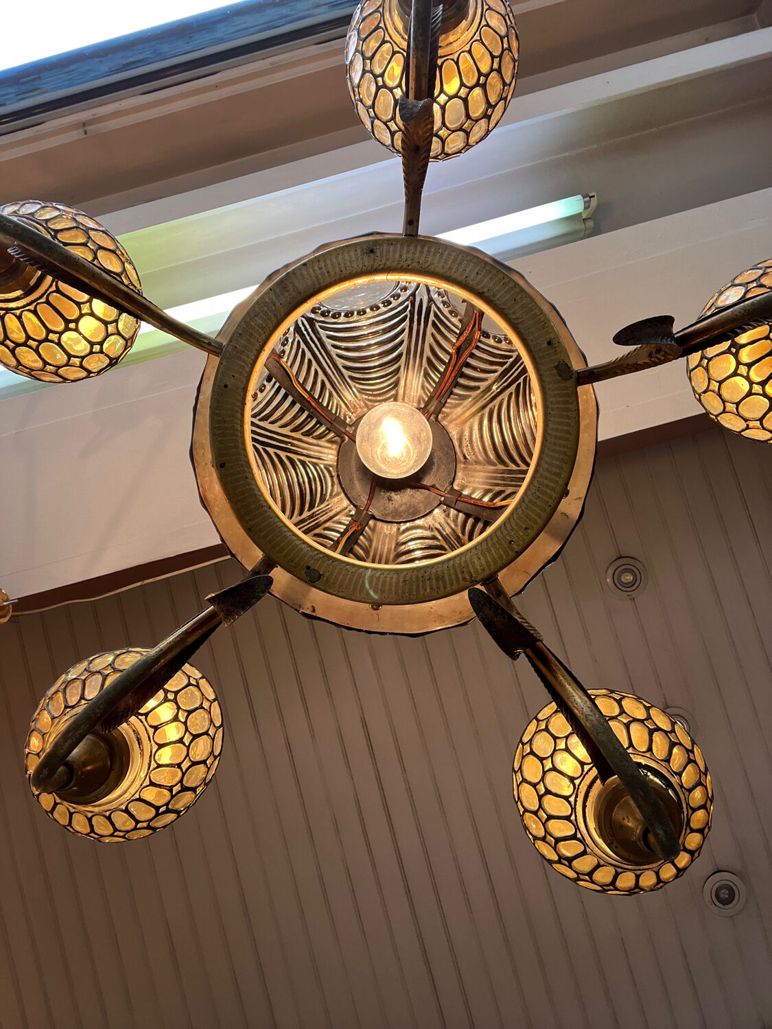 Chandelier 80s mosaic glass