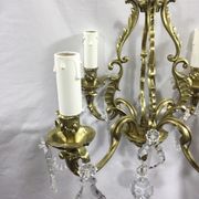 Lustre cage à  4 lumières bronze et cristal