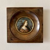 Painting, miniature of a woman with Napoleon III frame