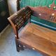 Old syrian wooden bench and mother-of-pearl inlay