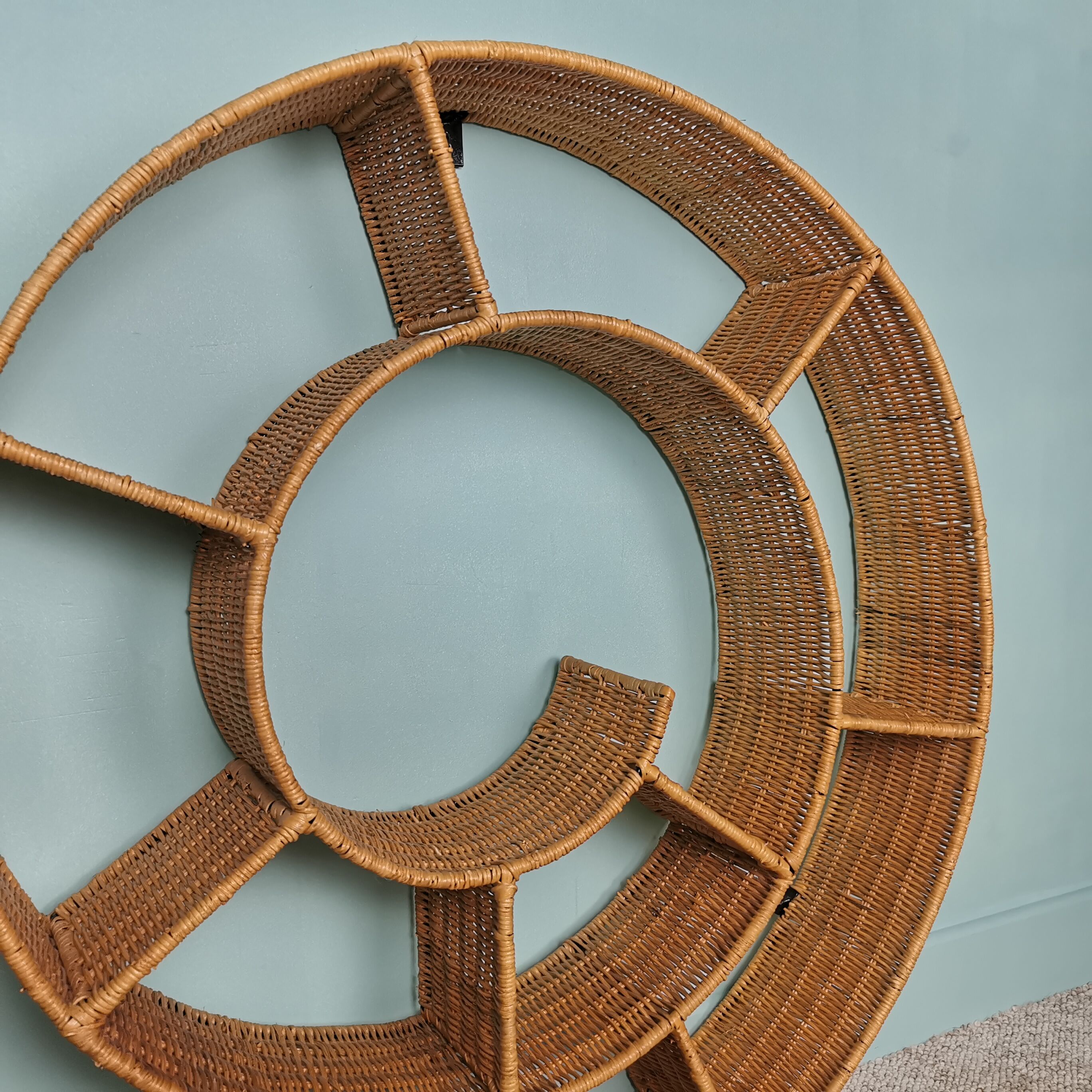 Rattan spiral shelf