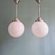 Paire de suspensions Art déco en opaline blanche, 1920-30
