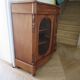 Curved showcase library carved wood 2 doors mahogany English style