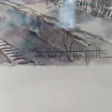Watercolor - The small station of Ménilmontant
