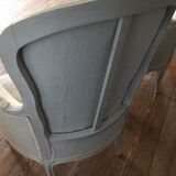 Pair of shepherdesses chalk linen fabric