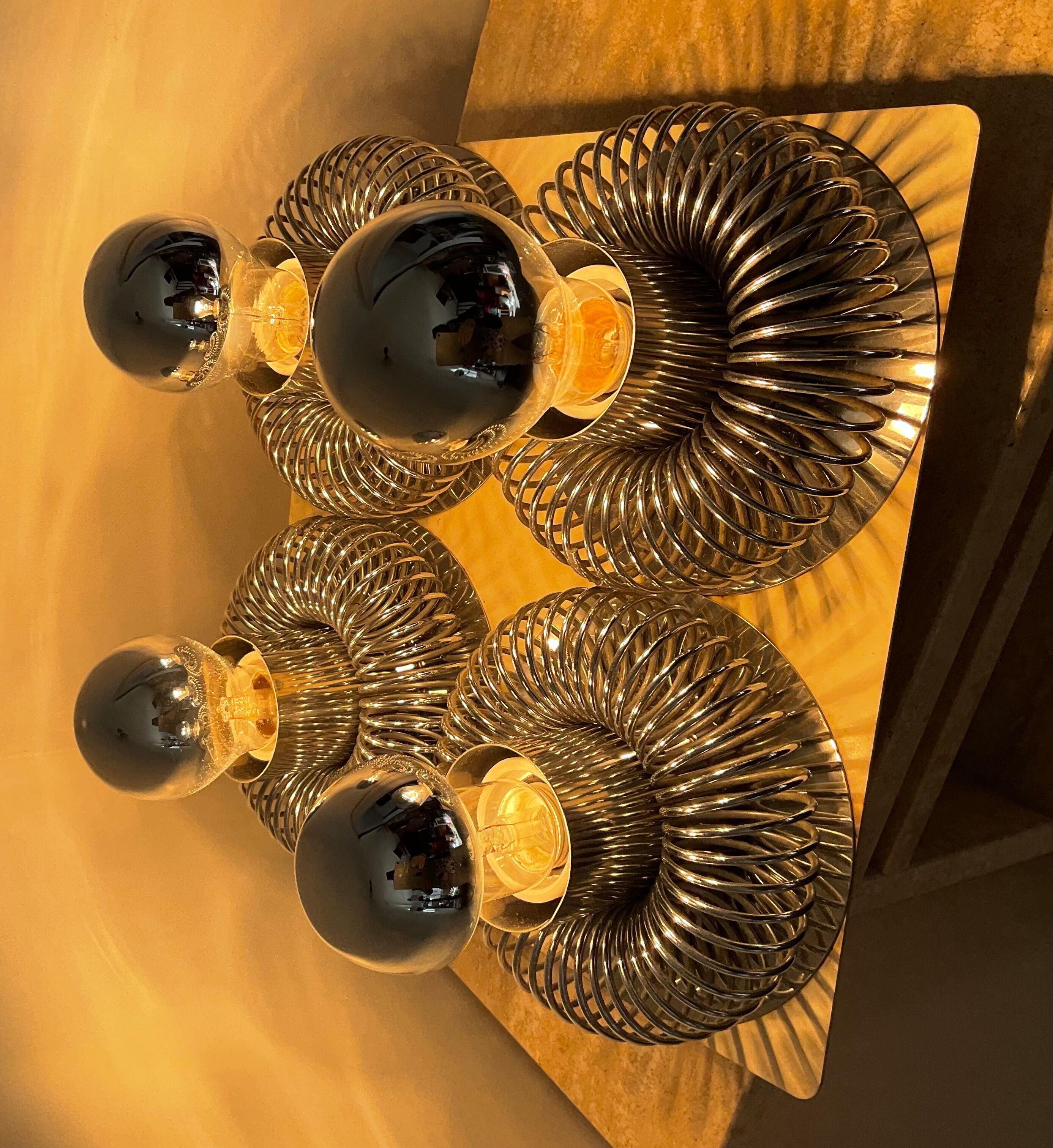 Wall lamp Spring Andréa Lazzari 60s