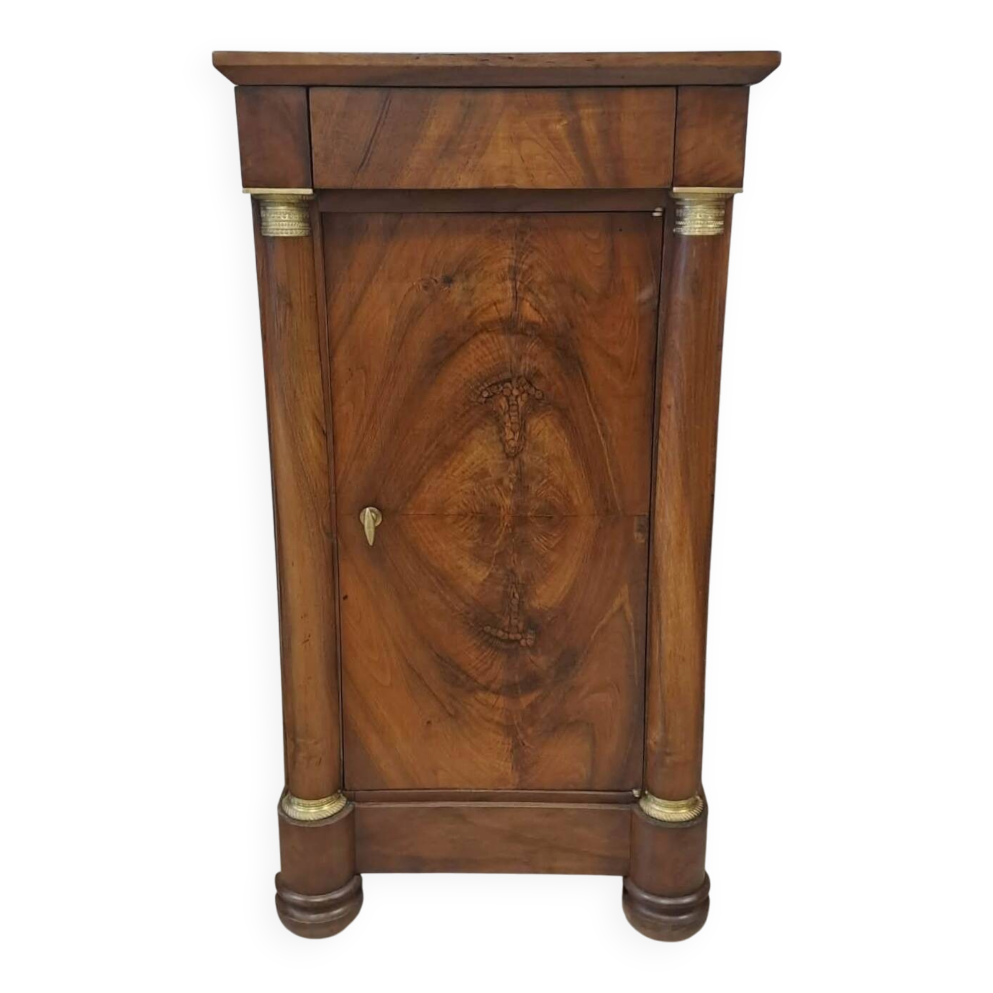 Empire-style bedside table in walnut